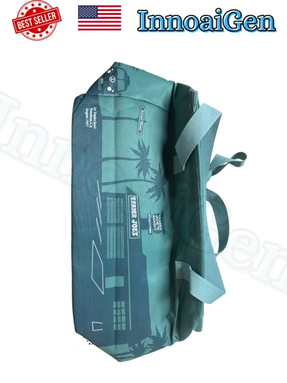 Trader Joe’s Large Reusable Insulated Bag Teal Retro 1st Store Anniversary NWT